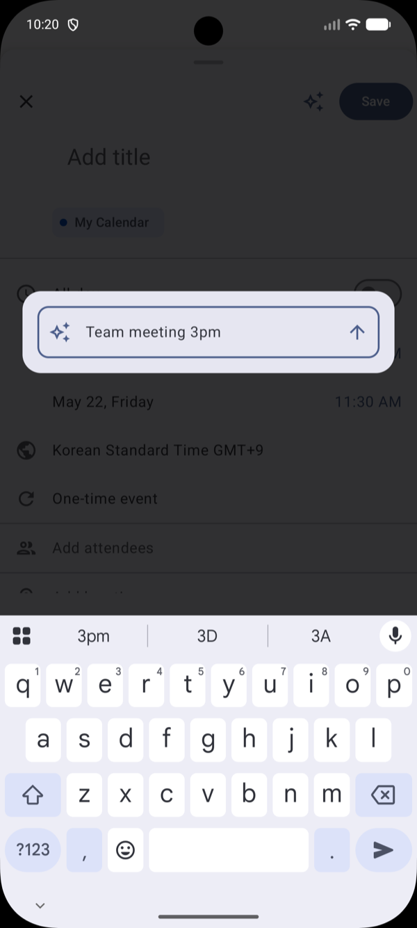 AI Quick Add — type events in natural language